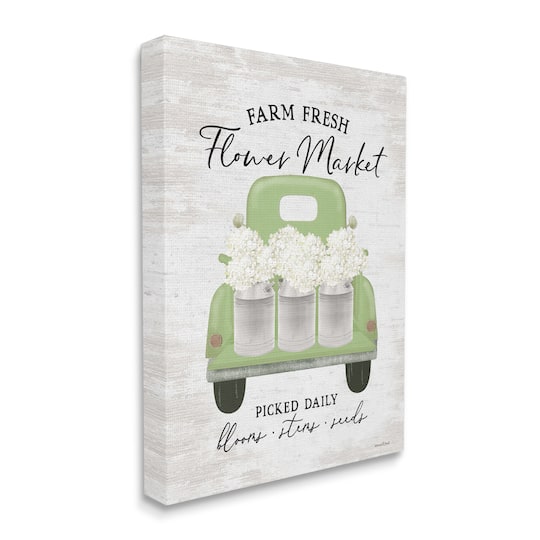 Stupell Industries Farm Fresh Flower Market White Hydrangeas Milk Tin Canvas Wall Art